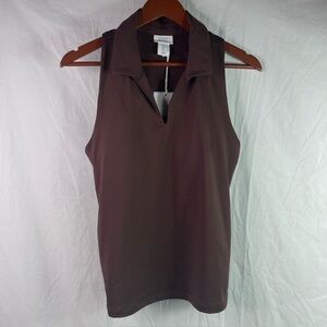 NWT Sigrid Olsen Golf & Tennis Tank Top Moisture Wicking Quick Dry UPF 50 Size L